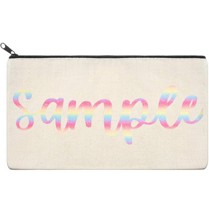 Canvas Pouch with Patterned Writing