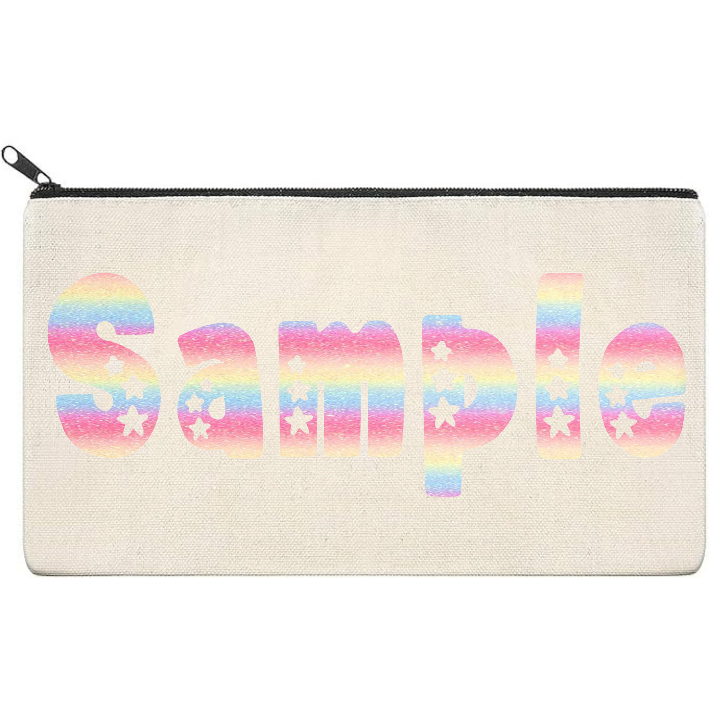 Canvas Pouch with Patterned Writing