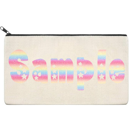 Canvas Pouch with Patterned Writing