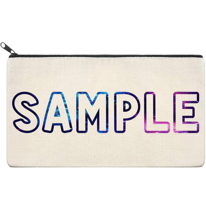 Canvas Pouch with Patterned Writing