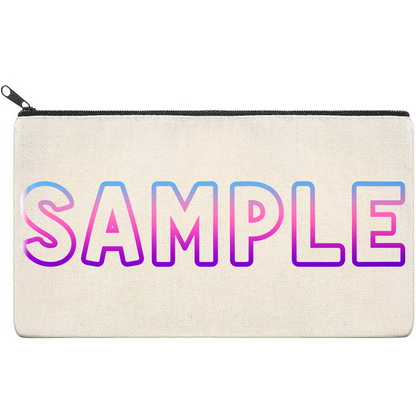 Canvas Pouch with Patterned Writing