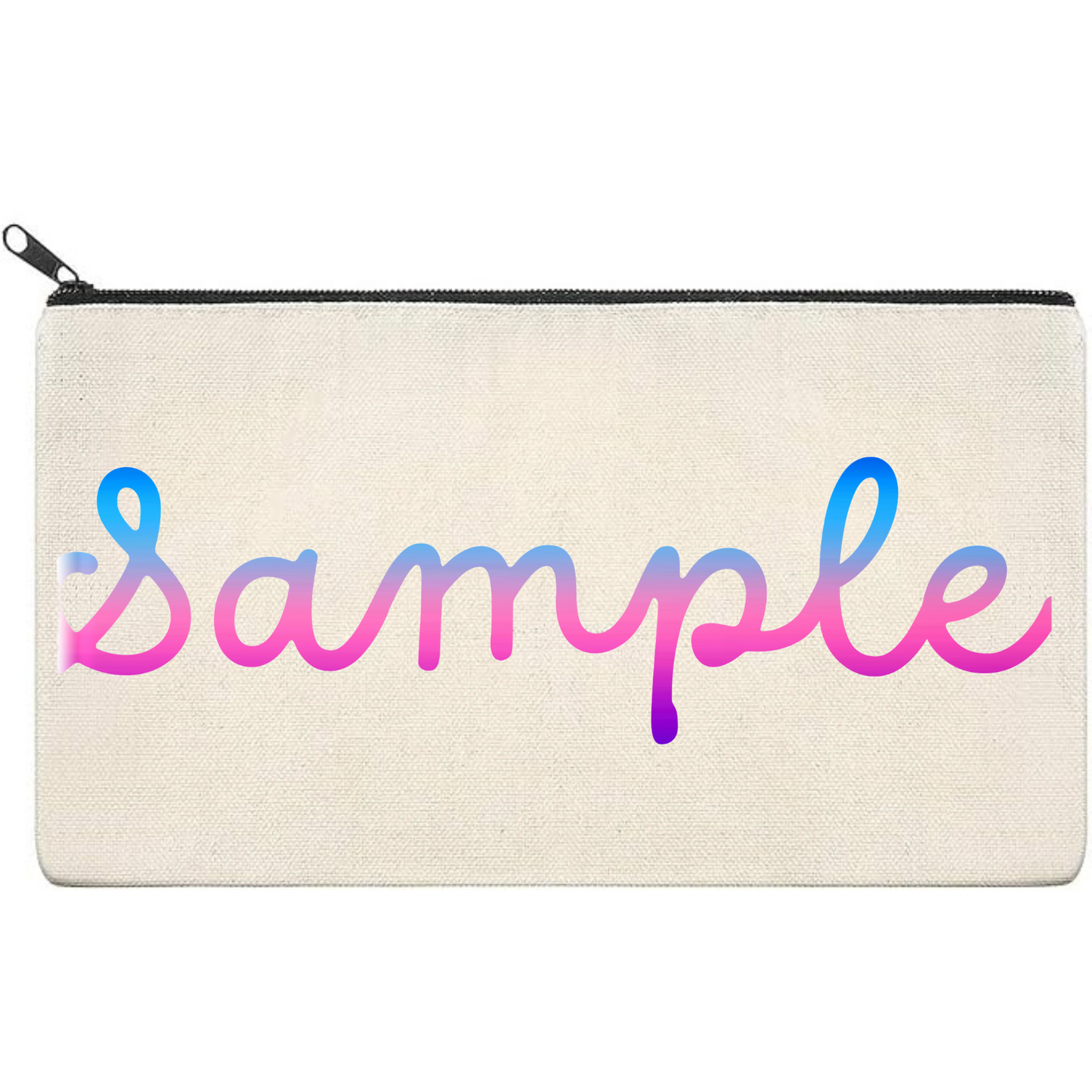 Canvas Pouch with Patterned Writing