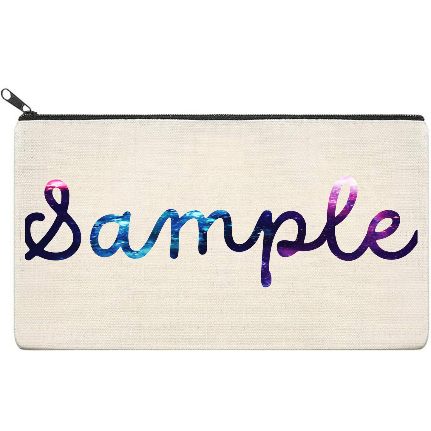 Canvas Pouch with Patterned Writing