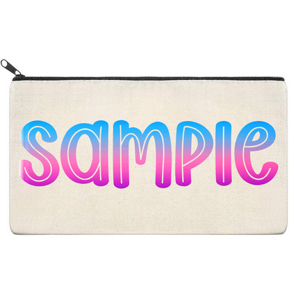 Canvas Pouch with Patterned Writing