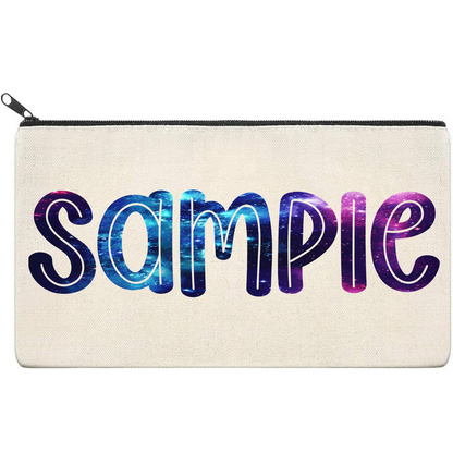 Canvas Pouch with Patterned Writing