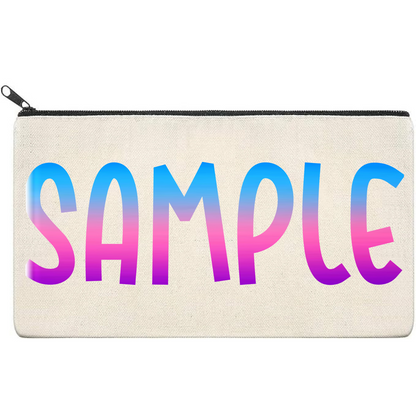 Canvas Pouch with Patterned Writing