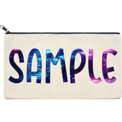 Canvas Pouch with Patterned Writing