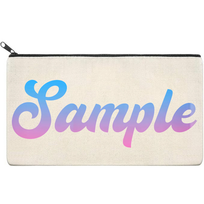 Canvas Pouch with Patterned Writing