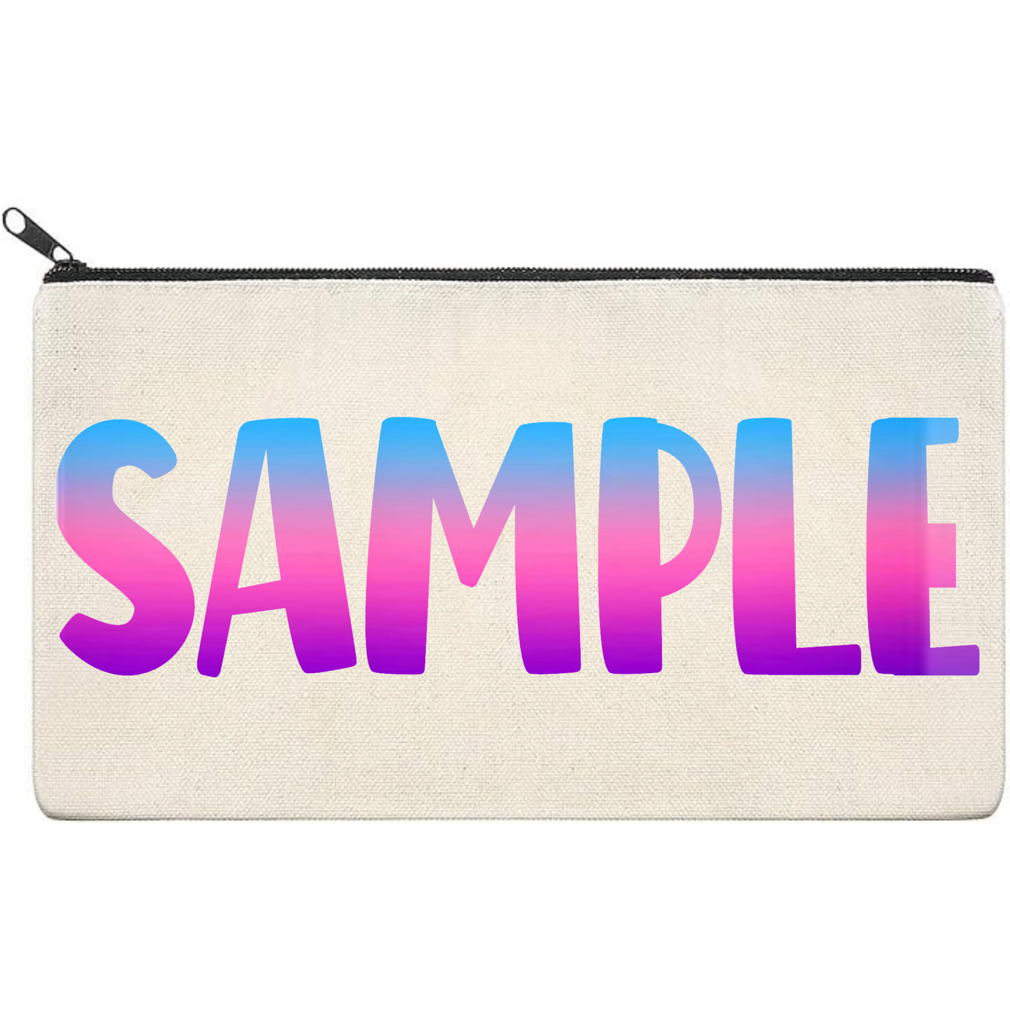 Canvas Pouch with Patterned Writing