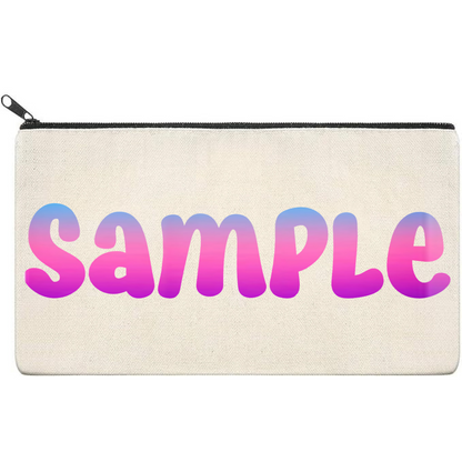 Canvas Pouch with Patterned Writing