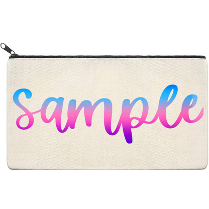 Canvas Pouch with Patterned Writing