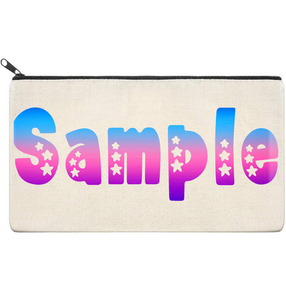 Canvas Pouch with Patterned Writing