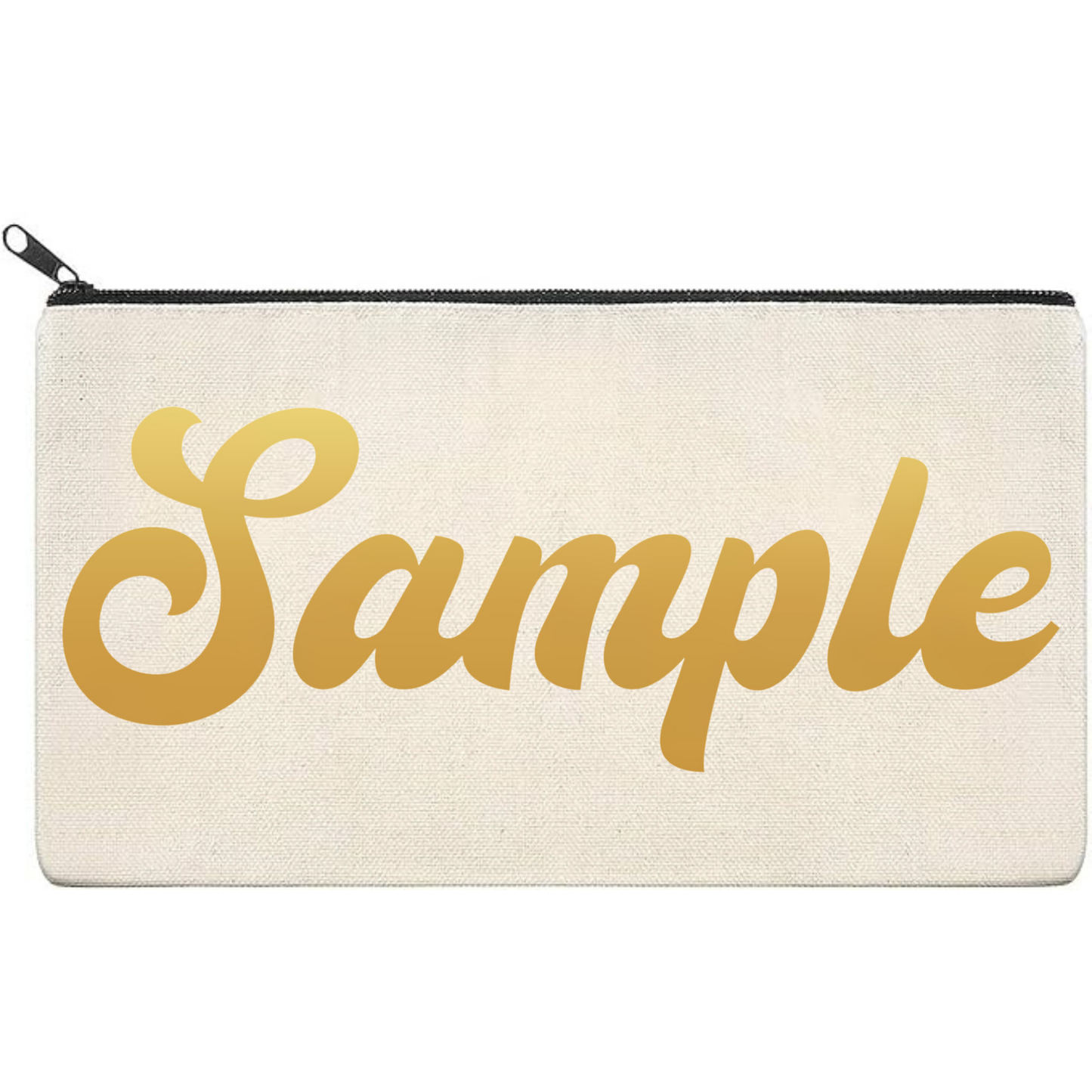 Canvas Pouch with Chrome Writing