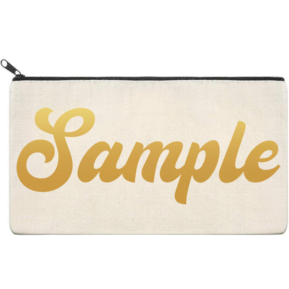 Canvas Pouch with Chrome Writing