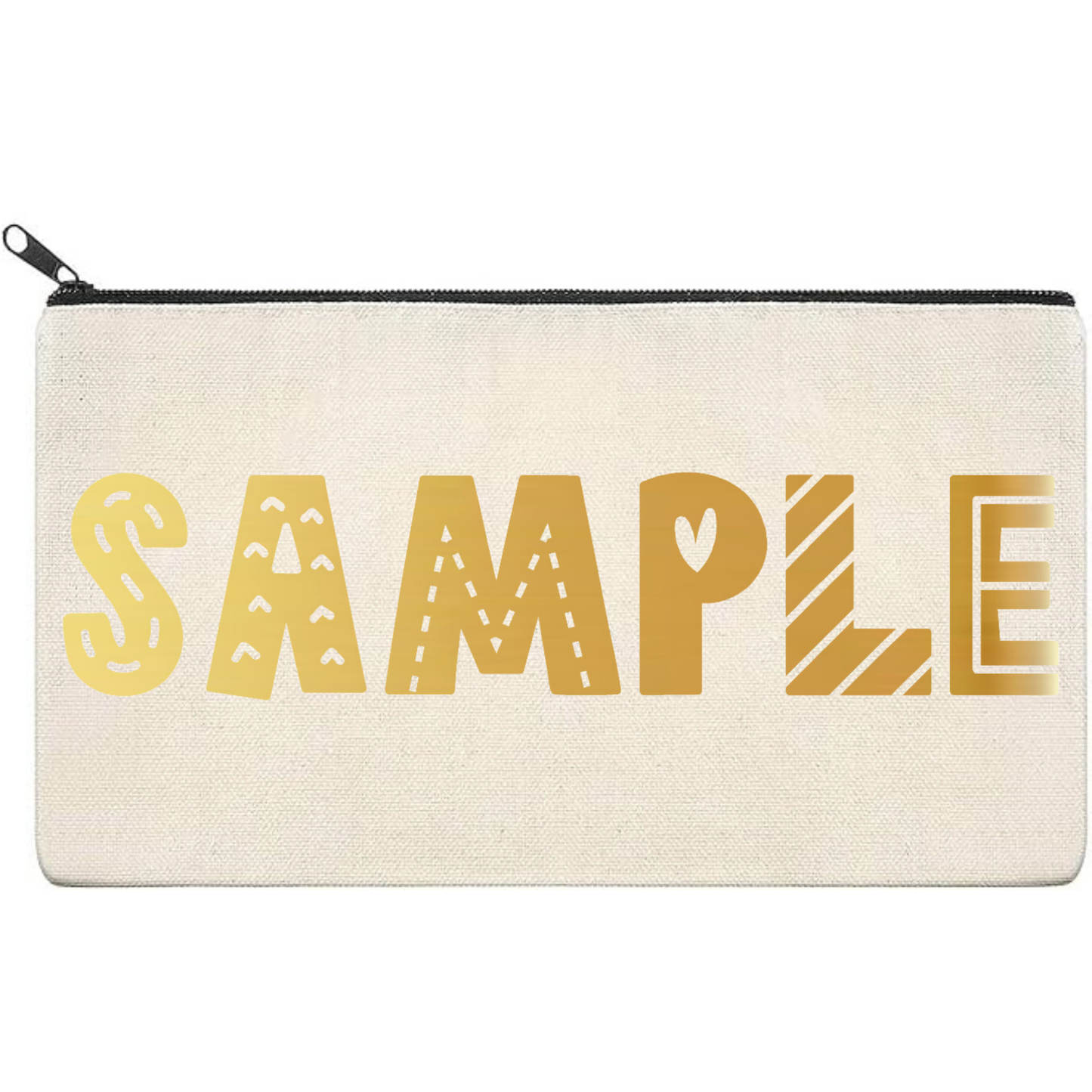 Canvas Pouch with Chrome Writing