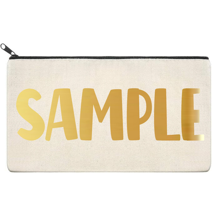 Canvas Pouch with Chrome Writing