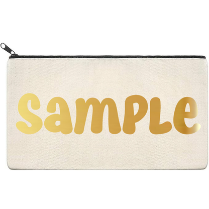 Canvas Pouch with Chrome Writing