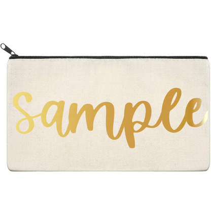 Canvas Pouch with Chrome Writing