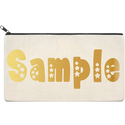 Canvas Pouch with Chrome Writing