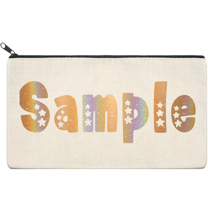 Canvas Pouch with Holographic Writing