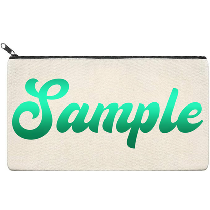 Canvas Pouch with Chrome Writing