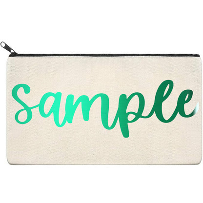 Canvas Pouch with Chrome Writing