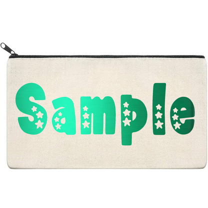 Canvas Pouch with Chrome Writing