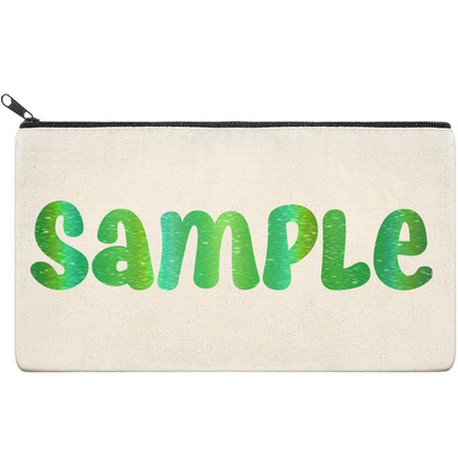 Canvas Pouch with Holographic Writing