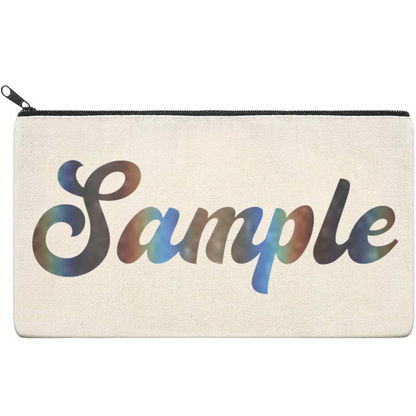 Canvas Pouch with Holographic Writing