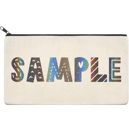 Canvas Pouch with Holographic Writing