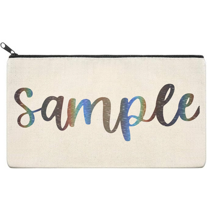 Canvas Pouch with Holographic Writing