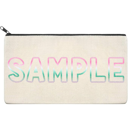 Canvas Pouch with Patterned Writing