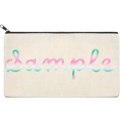 Canvas Pouch with Patterned Writing