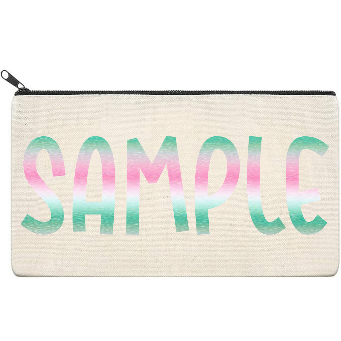 Canvas Pouch with Patterned Writing