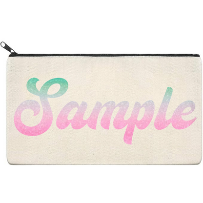 Canvas Pouch with Patterned Writing