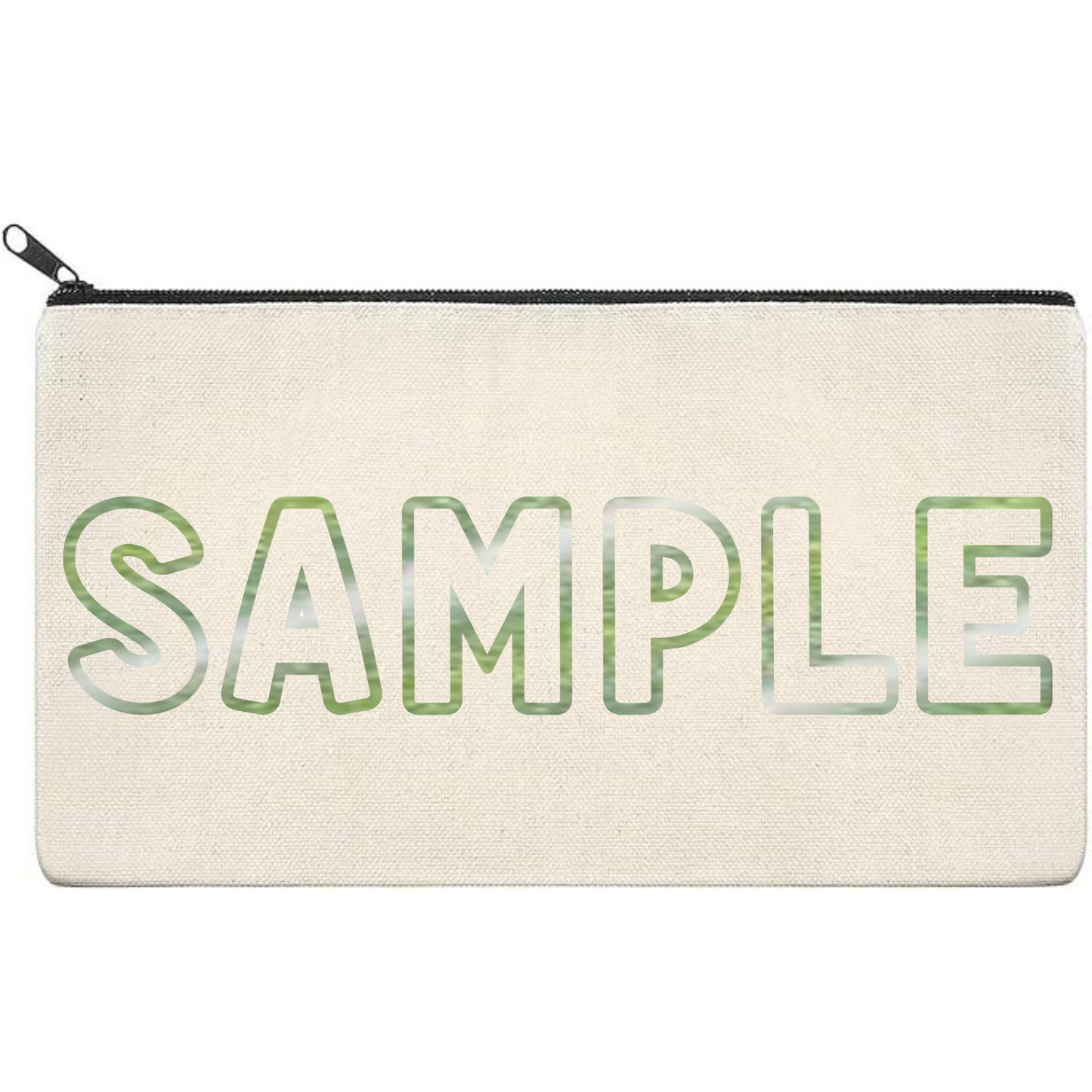 Canvas Pouch with Patterned Writing