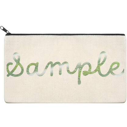 Canvas Pouch with Patterned Writing