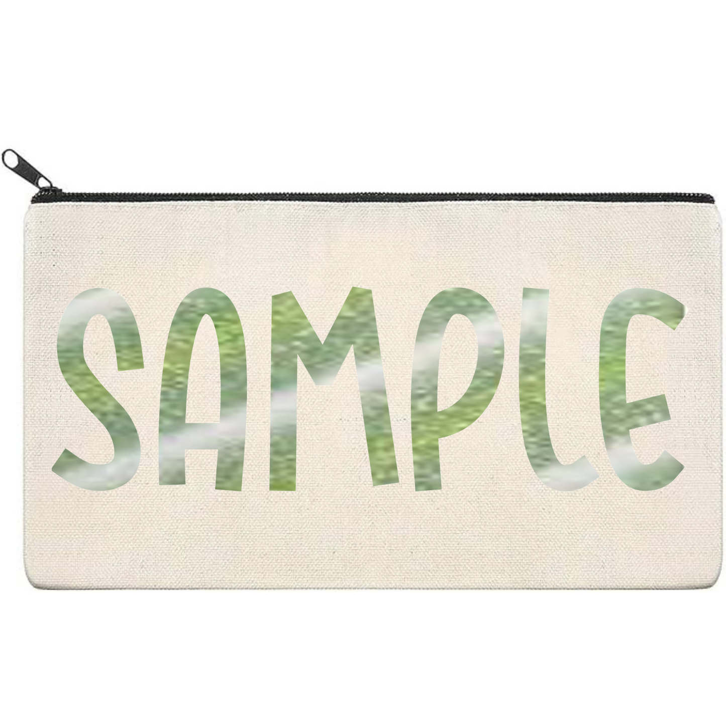 Canvas Pouch with Patterned Writing