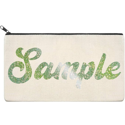 Canvas Pouch with Patterned Writing