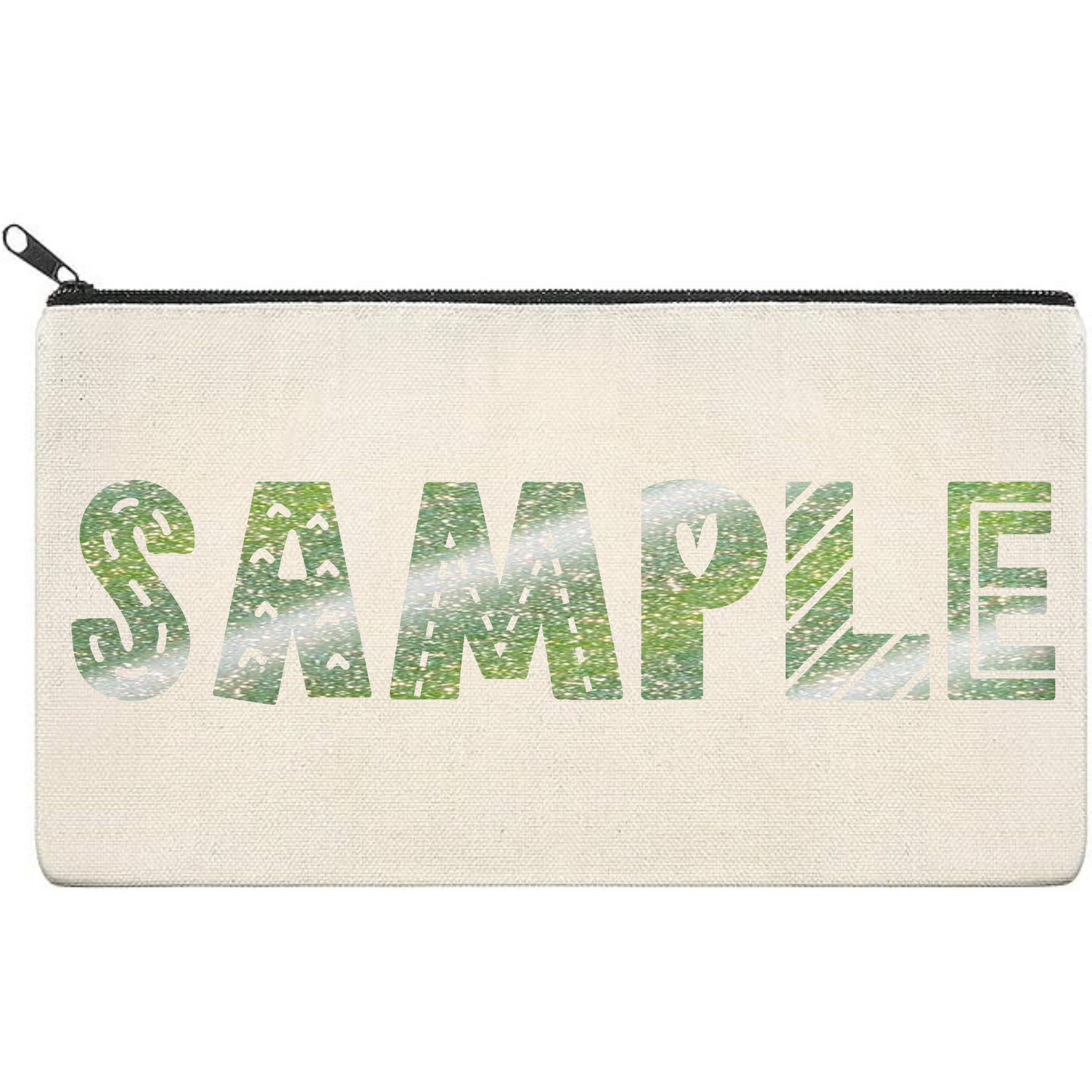 Canvas Pouch with Patterned Writing