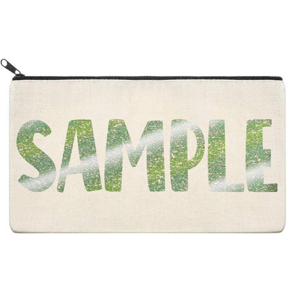 Canvas Pouch with Patterned Writing