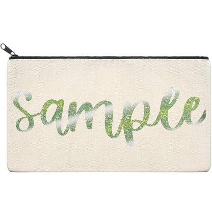 Canvas Pouch with Patterned Writing