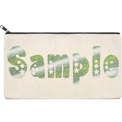 Canvas Pouch with Patterned Writing