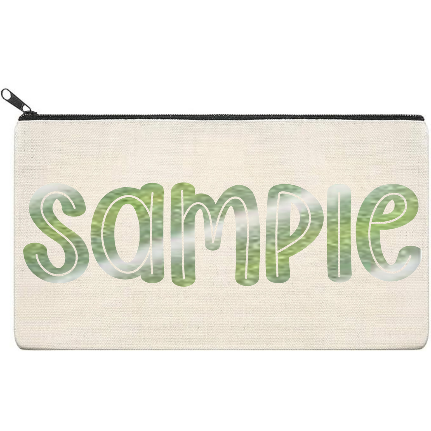 Canvas Pouch with Patterned Writing