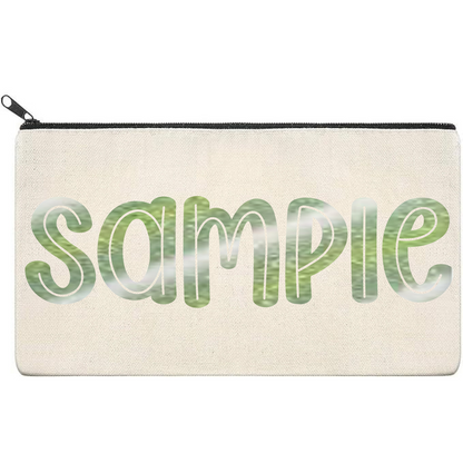 Canvas Pouch with Patterned Writing