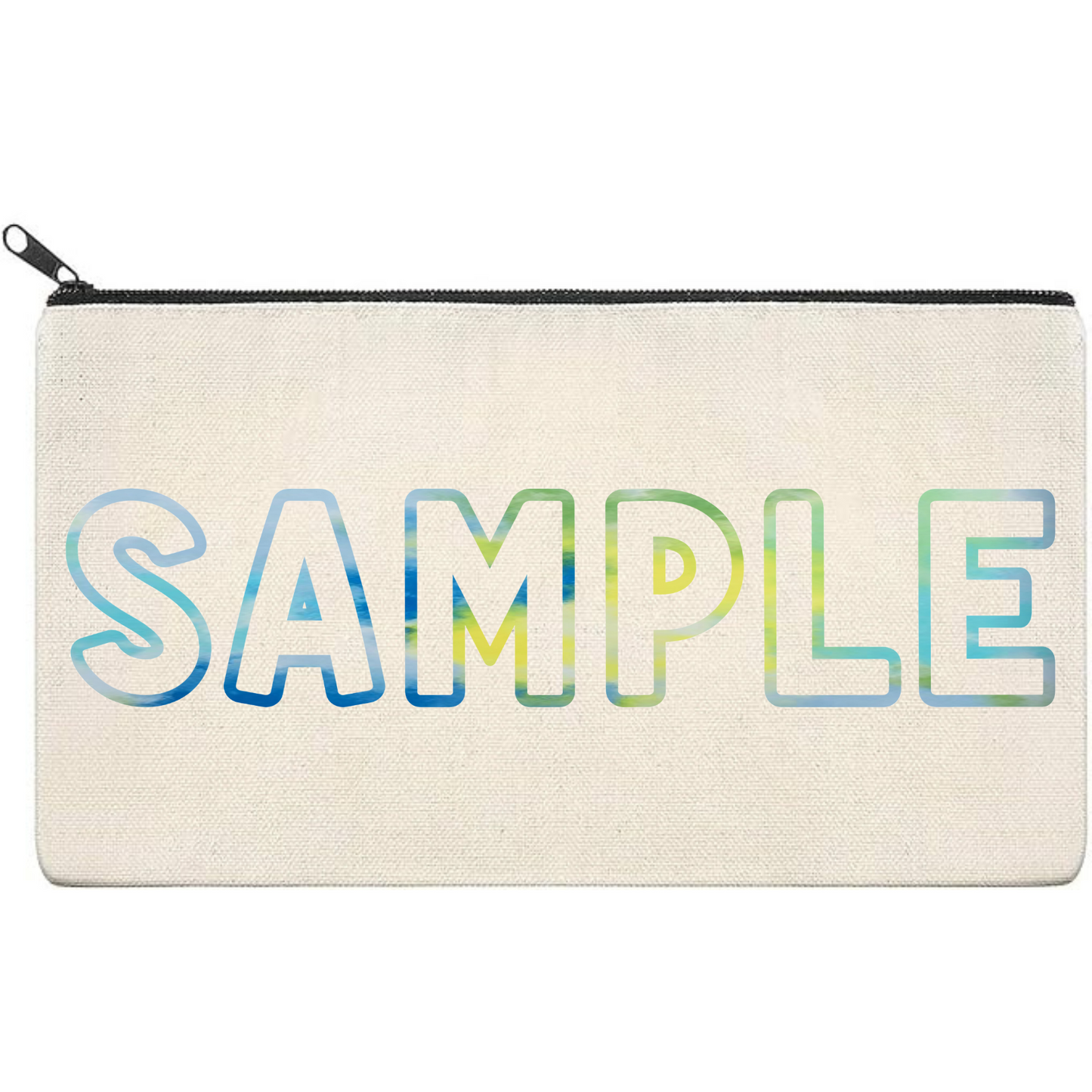 Canvas Pouch with Patterned Writing