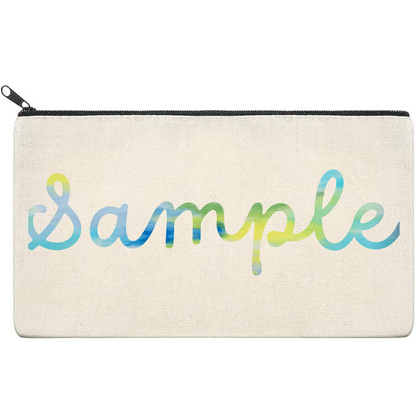 Canvas Pouch with Patterned Writing