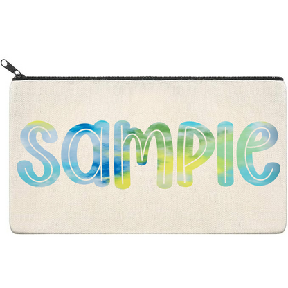 Canvas Pouch with Patterned Writing