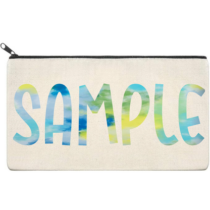 Canvas Pouch with Patterned Writing