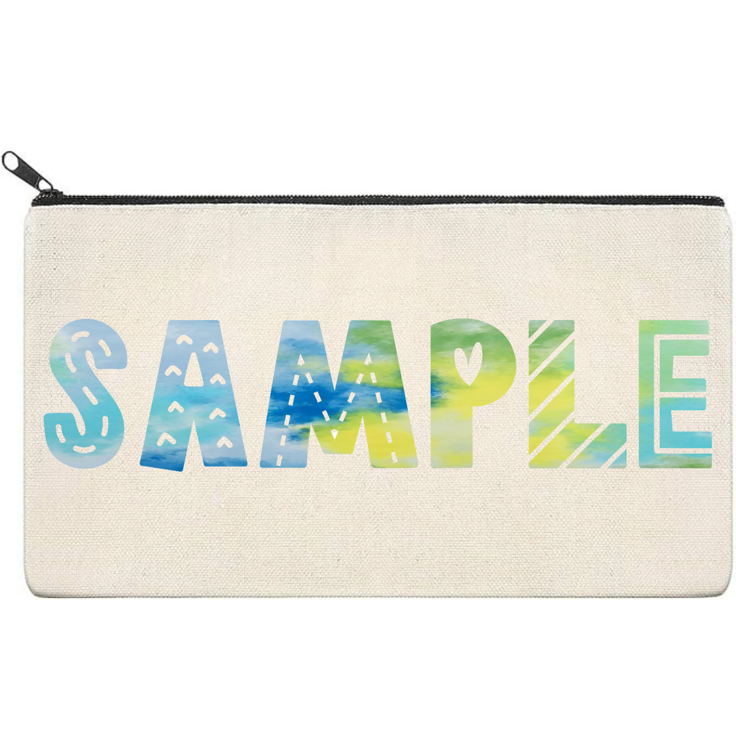 Canvas Pouch with Patterned Writing